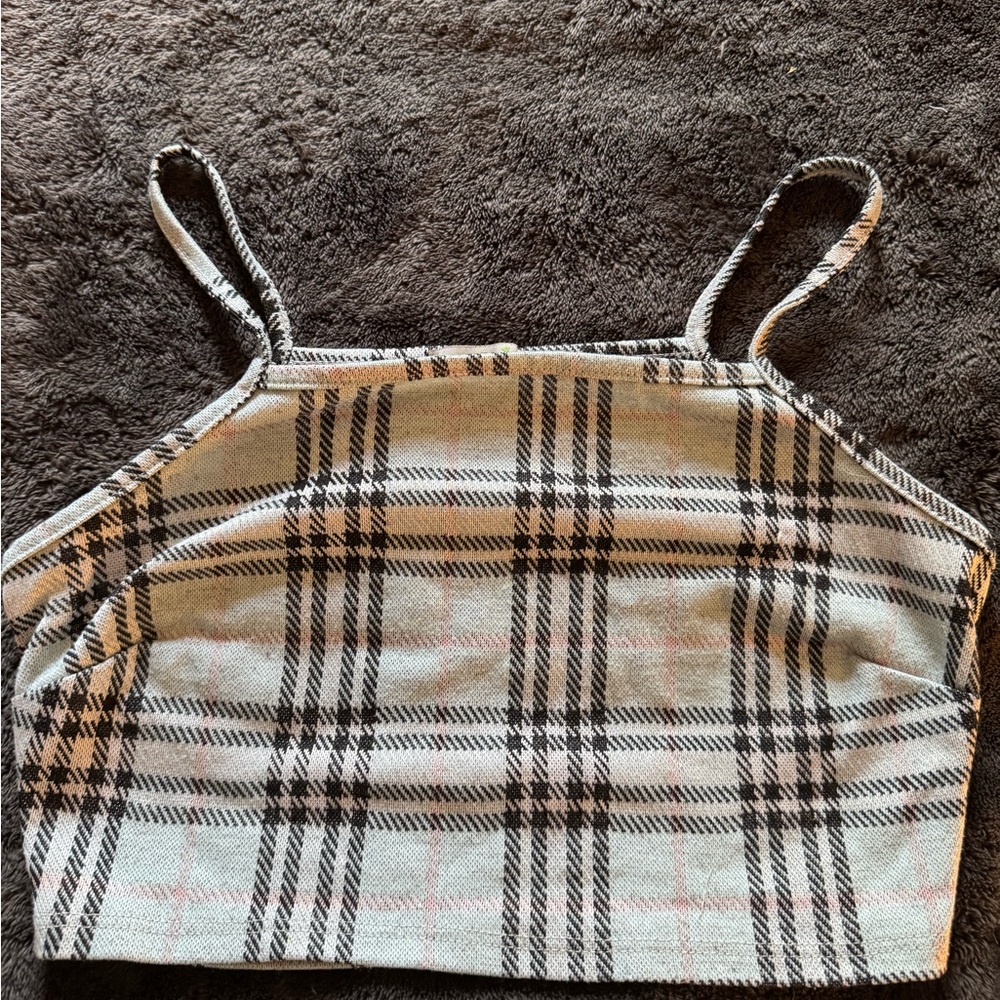 Papaya Black and White Checkered Camisole